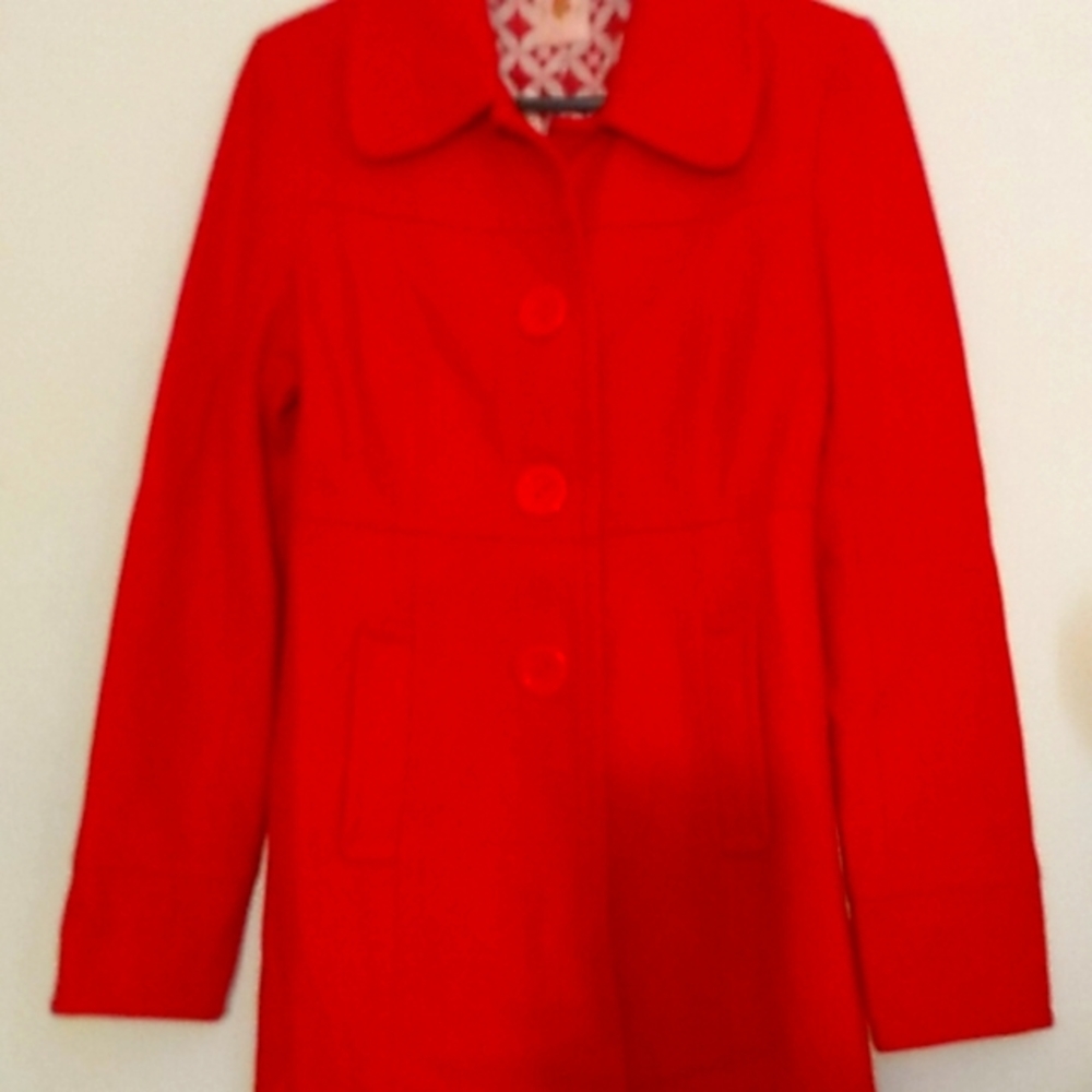 Tulle Scarlett red wool coat in medium